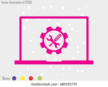 repair, notebook, icon, vector illustration eps10