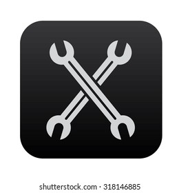 Repair on black button blackboard,vector