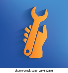 Repair on blue background,clean vector