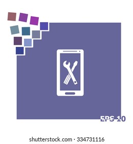 Repair on phone vector icon.
