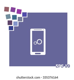 Repair on phone vector icon.
