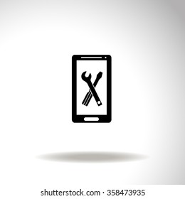 Repair on phone vector icon.