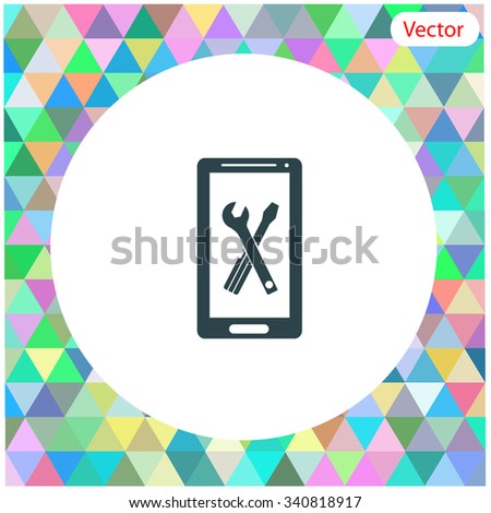 Repair on phone vector icon.