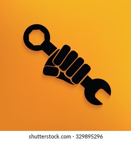 Repair on yellow background,clean vector