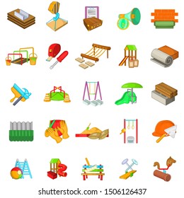 Repair park icons set. Cartoon set of 25 repair park vector icons for web isolated on white background