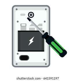 repair phone flat icon