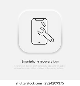 Repair phone icon. Smartphone with wrench symbol. Vector EPS 10