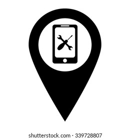 repair phone - map pointer vector icon