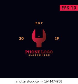 Repair Phone Modern Logo Design Vector Template In Gradient Colour 