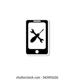 repair phone - vector icon with shadow