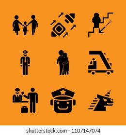 repair, pilot, control room and nature icon set. Vector illustration for web and design.