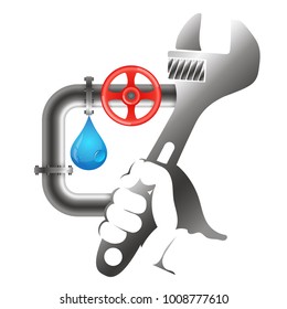 Repair of plumbing and water pipes with tools