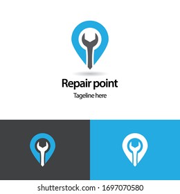 Repair point-Repair Point logo design template. Creative Emblem logo, for Icon or Design Concept.