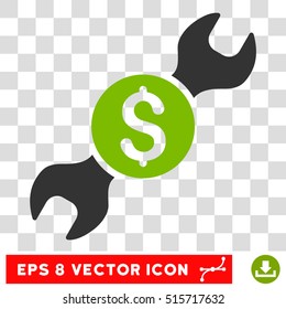 Repair Price EPS vector pictogram. Illustration style is flat iconic bicolor eco green and gray symbol.