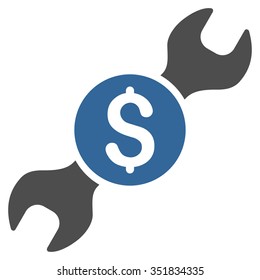 Repair Price vector icon. Style is bicolor flat symbol, cobalt and gray colors, rounded angles, white background.