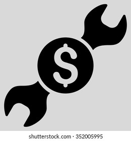 Repair Price vector icon. Style is flat symbol, black color, rounded angles, light gray background.