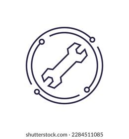 repair process line icon on white