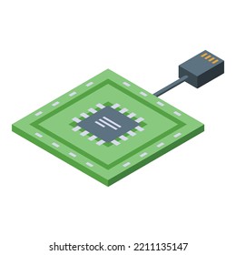 Repair processor icon isometric vector. Laptop service. Support fix