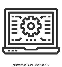 REPAIR PROGRAM LINE ICON VECTOR .
