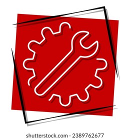 repair red banner in frame. Vector illustration.