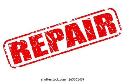 Repair red stamp text on white