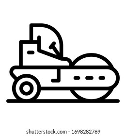 Repair road roller icon. Outline repair road roller vector icon for web design isolated on white background