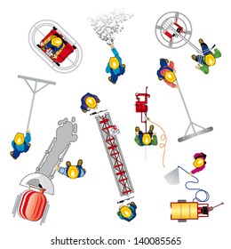 The repair of the road vector set