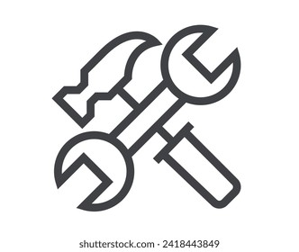 Repair screwdriver mechanic wrench isolated icon concept. Vector graphic design illustration element