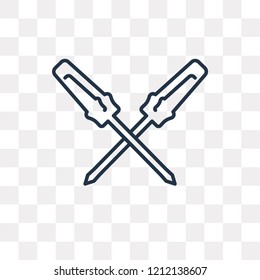 Repair Screwdriver vector outline icon isolated on transparent background, high quality linear Repair Screwdriver transparency concept can be used web and mobile