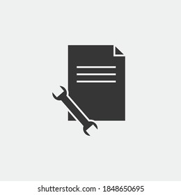 repair service document icon vector icon wrench tool