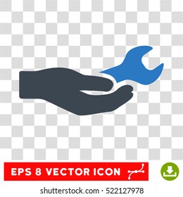 Repair Service EPS vector icon. Illustration style is flat iconic bicolor smooth blue symbol on white background.
