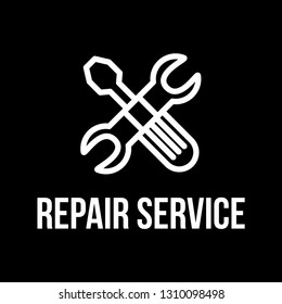 Repair Service flat vector logo design