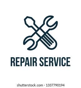 Repair Service flat vector logo design