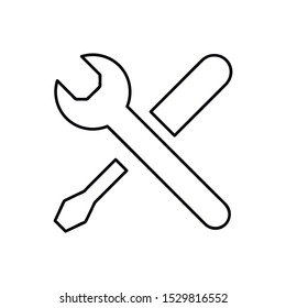 Repair service line flat vector icon for mobile application, button and website design. Illustration isolated on white background. EPS 10 design, logo, app, infographic.