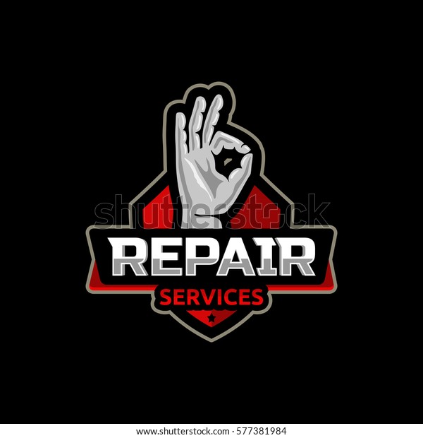 Repair service\
logo icon emblem vector design\
.