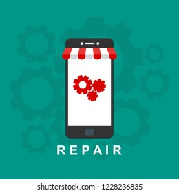 Repair service, maintenance, customization, restore concepts. Flat vector illustration.