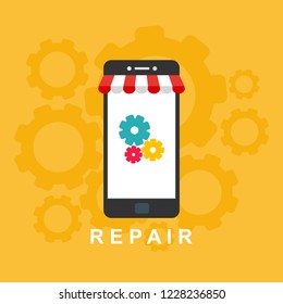 Repair service, maintenance, customization, restore concepts. Flat vector illustration.