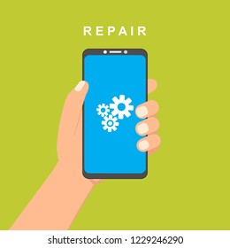 Repair service, maintenance, customization, restore concepts. Flat vector illustration.