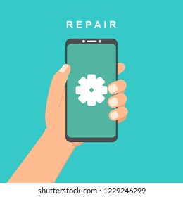 Repair service, maintenance, customization, restore concepts. Flat vector illustration.