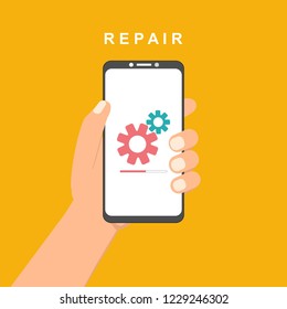 Repair service, maintenance, customization, restore concepts. Flat vector illustration.