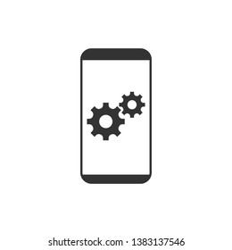 Repair, service, mobile phone icon. Vector illustration, flat design