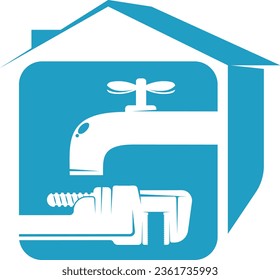 Repair and service of plumbing in the house, sign for business.