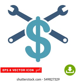 Repair Service Price EPS vector pictogram. Illustration style is flat iconic bicolor cyan and blue symbol on white background.