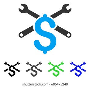 Repair Service Price flat vector pictograph. Colored repair service price gray, black, blue, green icon variants. Flat icon style for graphic design.