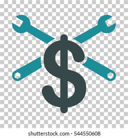 Repair Service Price icon. Vector pictograph style is a flat bicolor symbol, soft blue colors, chess transparent background. Designed for software and web interface toolbars and menus.