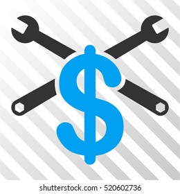 Repair Service Price vector icon. Illustration style is flat iconic bicolor blue and gray symbol on a hatched transparent background.