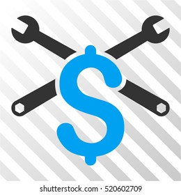Repair Service Price vector pictogram. Illustration style is flat iconic bicolor blue and gray symbol on a hatch transparent background.