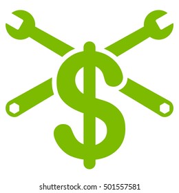 Repair Service Price vector pictograph. Style is flat graphic symbol, eco green color, white background.