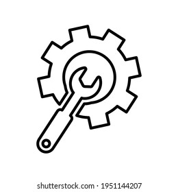 Repair service tools outline icon. Outline vector.