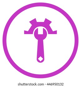 Repair Service vector icon. Image style is a flat icon symbol inside a circle, violet color, white background.